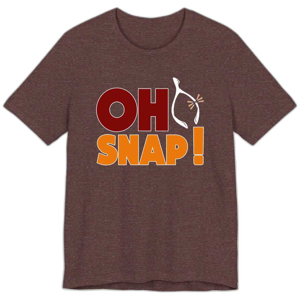 Oh Snap Wishbone Saying Premium T-Shirt in Heather Maroon