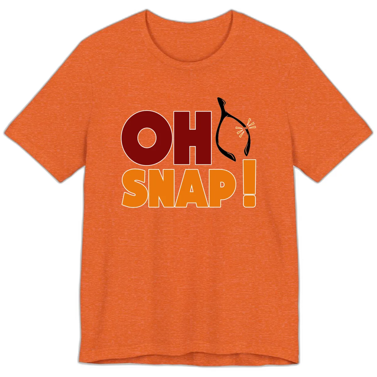 Oh Snap Wishbone Saying Premium T-Shirt in Heather Orange