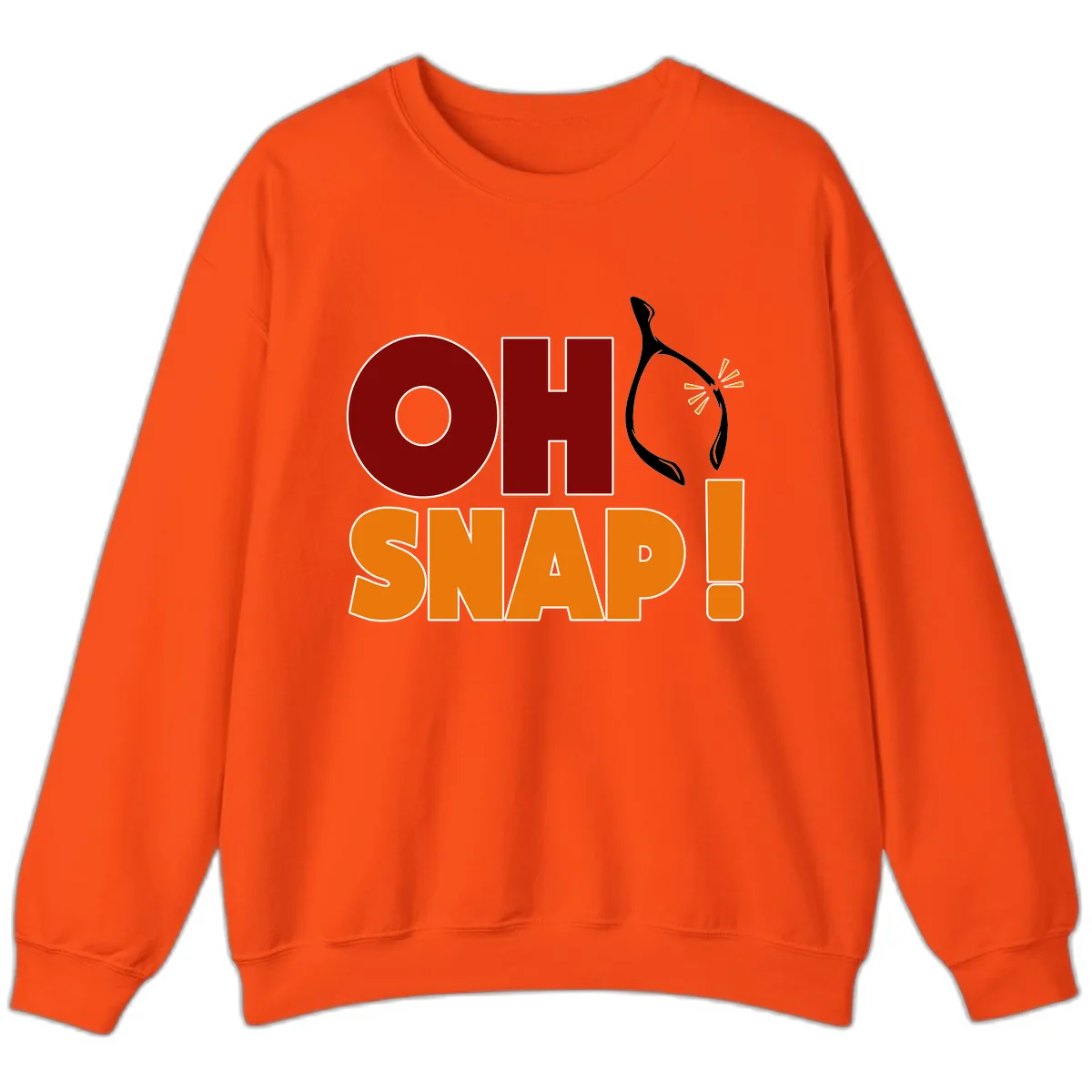 Oh Snap Wishbone Saying Sweatshirt in Orange