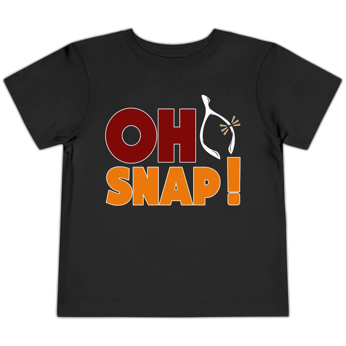 Oh Snap Wishbone Saying Toddler T-Shirt in Black