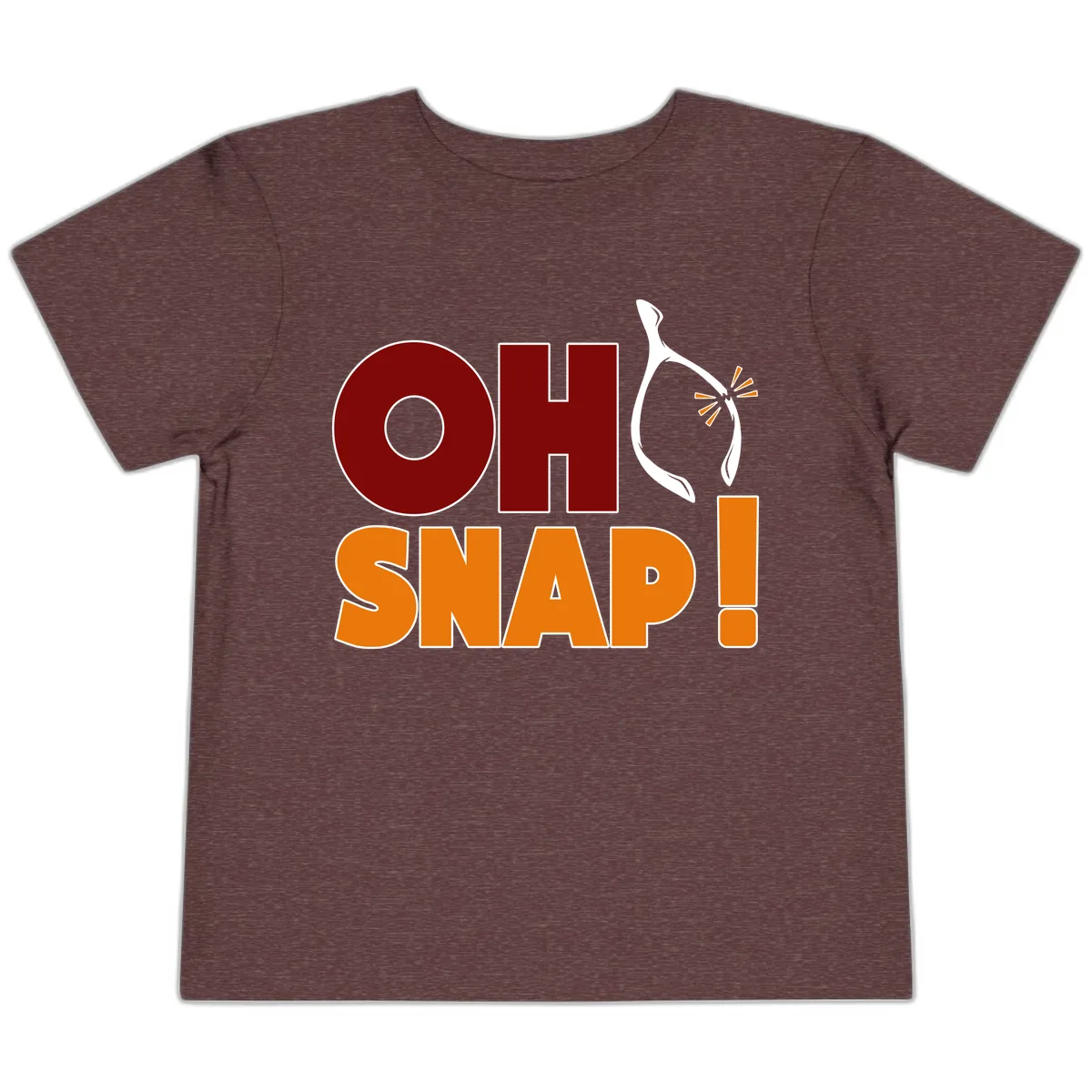 Oh Snap Wishbone Saying Toddler T-Shirt in Heather Maroon