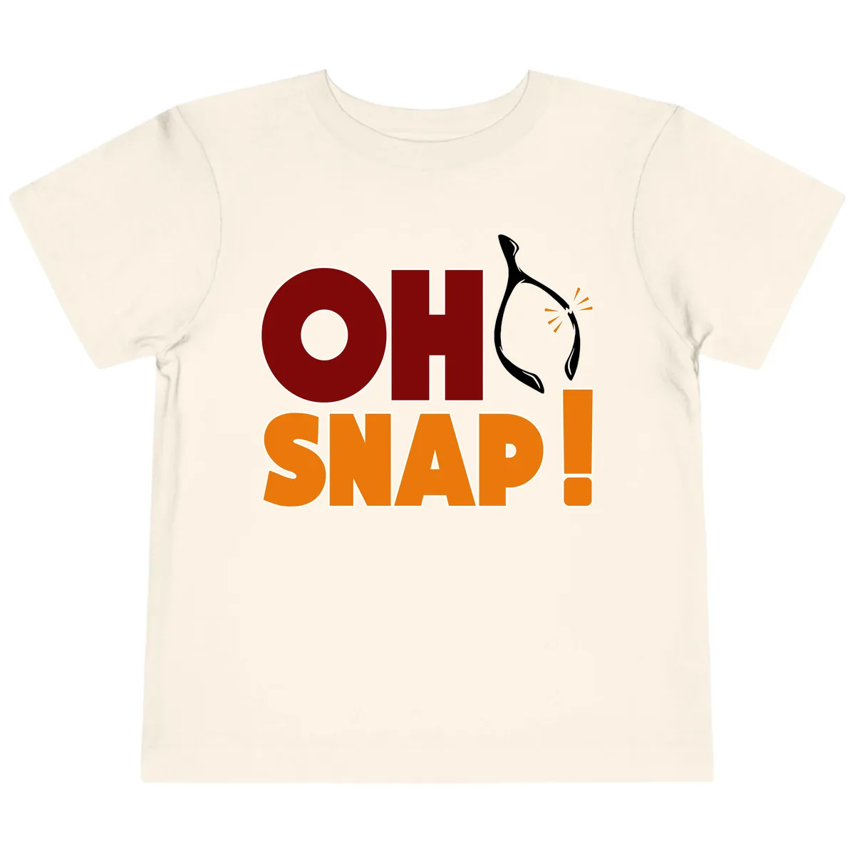 Oh Snap Wishbone Saying Toddler T-Shirt in Natural