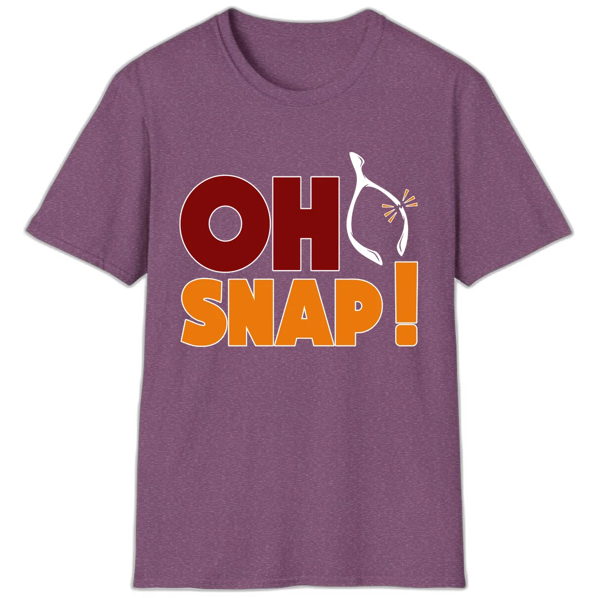 Oh Snap Wishbone Saying T-Shirt in Heather Maroon