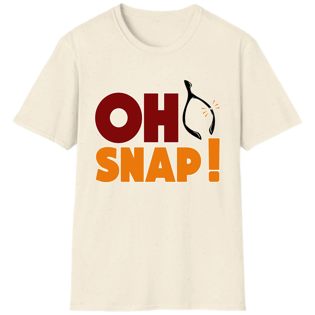 Oh Snap Wishbone Saying T-Shirt in Natural