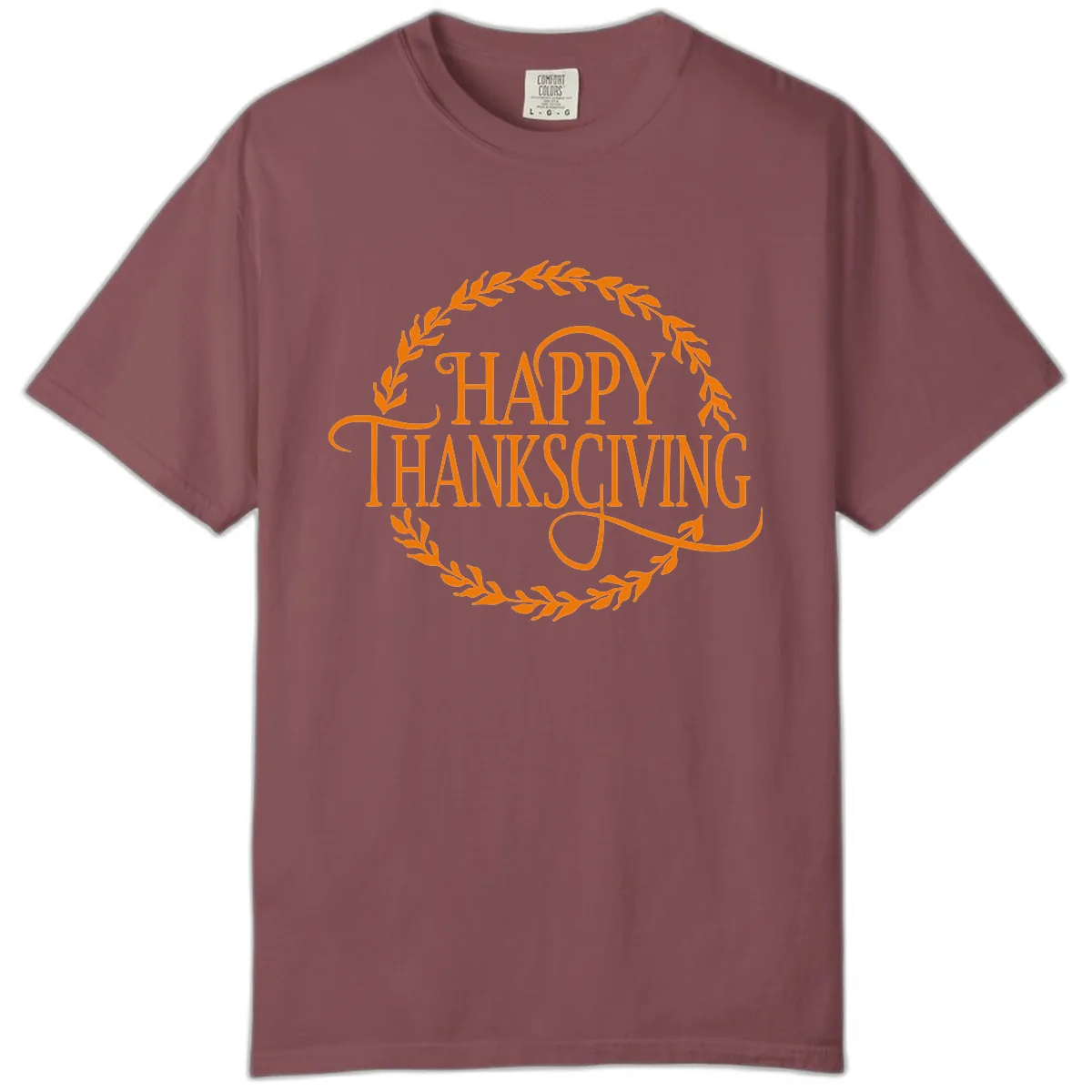 Happy Thanksgiving Wreath Design Comfort Color in Brick