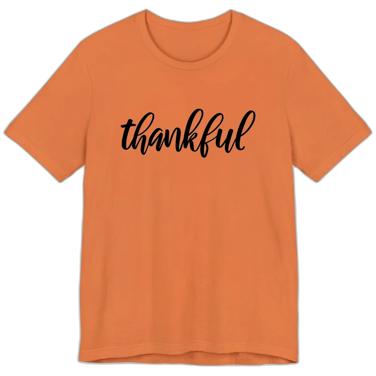 Script Thankful Word Art Premium T-Shirt in Burnt Orange