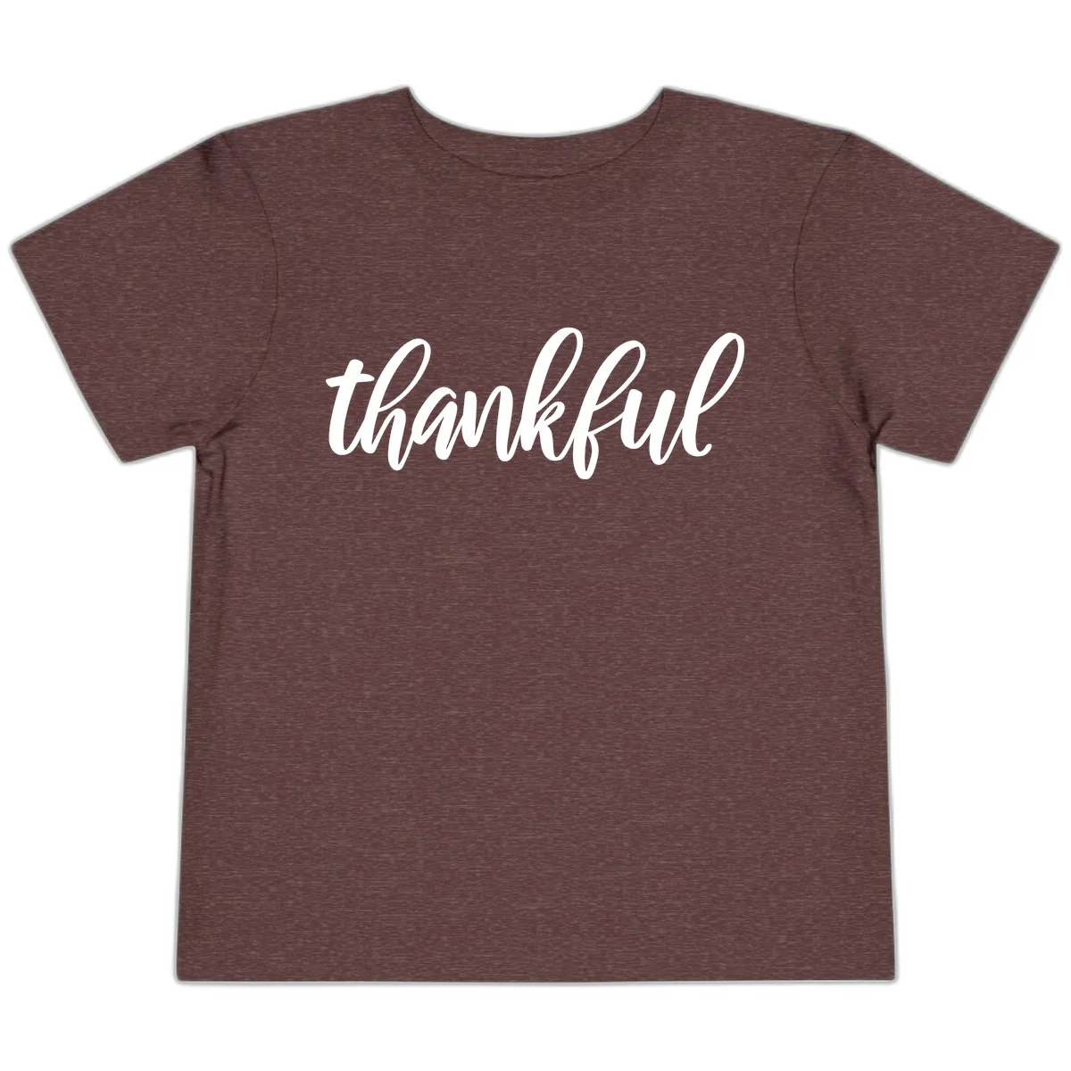 Script Thankful Word Art Toddler T-Shirt in Heather Maroon