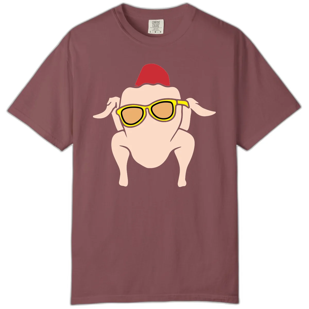 Cool Turkey Wearing Sunglasses Comfort Color in Brick