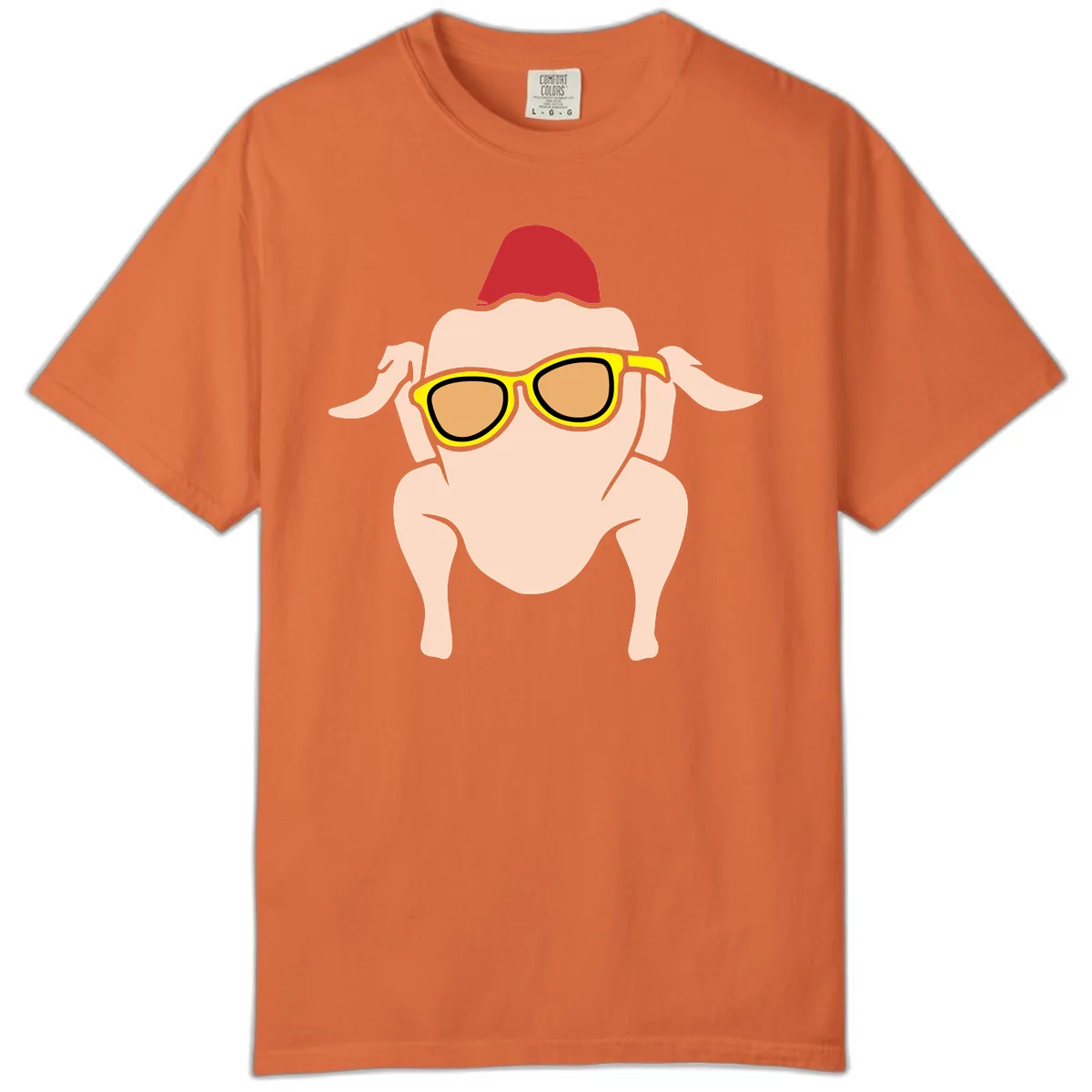 Cool Turkey Wearing Sunglasses Comfort Color in Burnt Orange