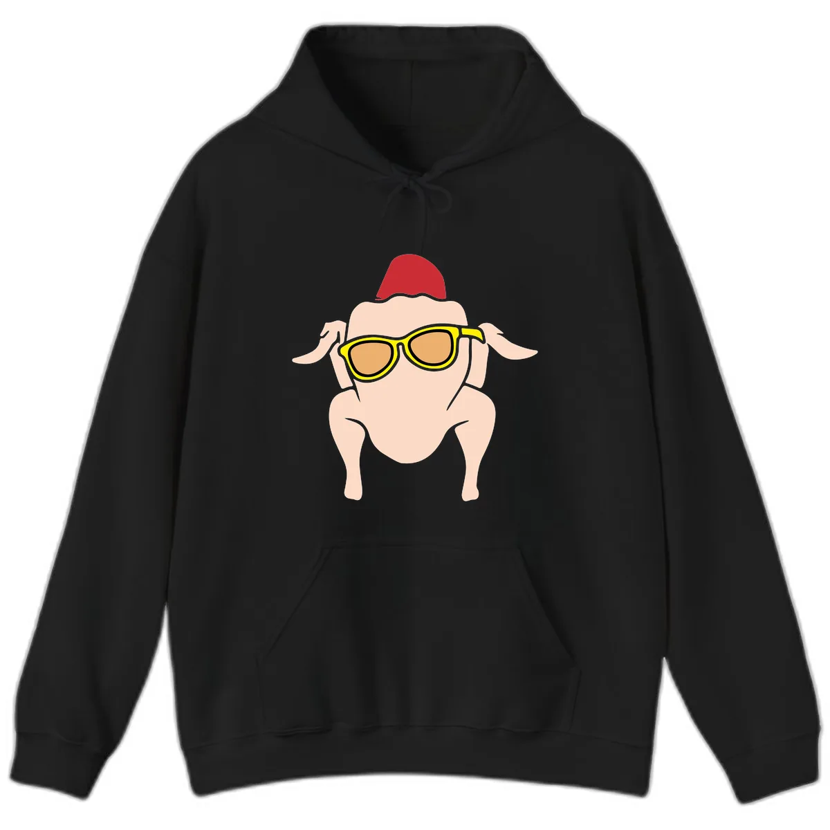 Cool Turkey Wearing Sunglasses Hoodie in Black