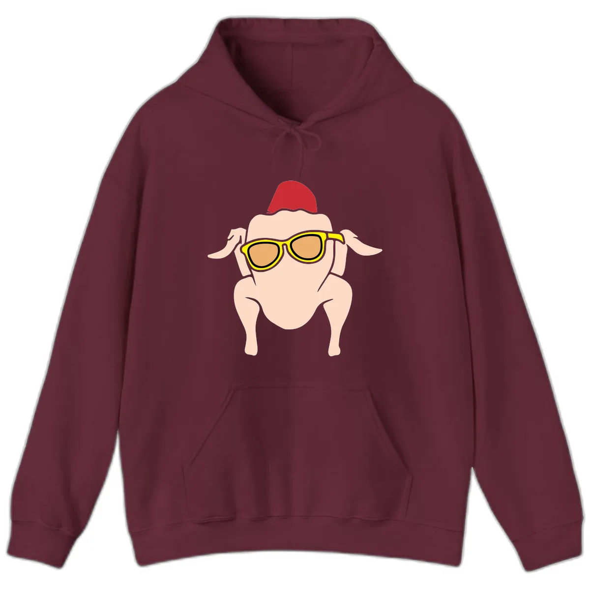 Cool Turkey Wearing Sunglasses Hoodie in Maroon