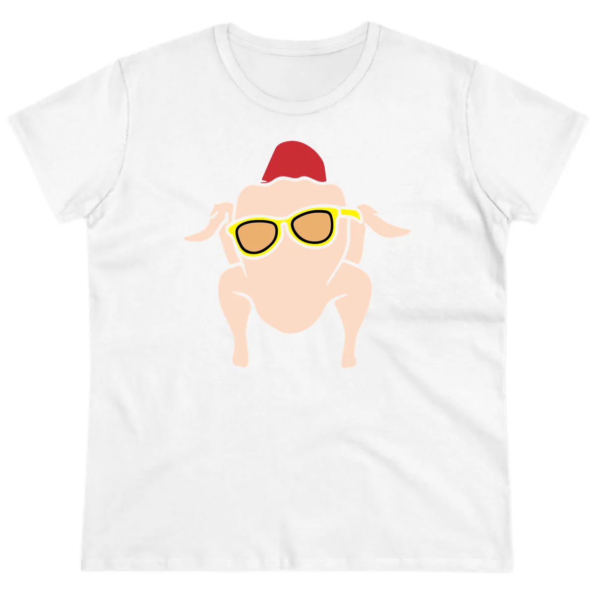 Cool Turkey Wearing Sunglasses Ladies Tee in White