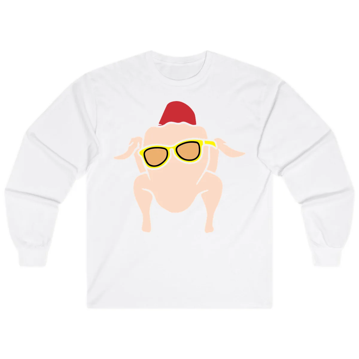 Cool Turkey Wearing Sunglasses Long Sleeve in White