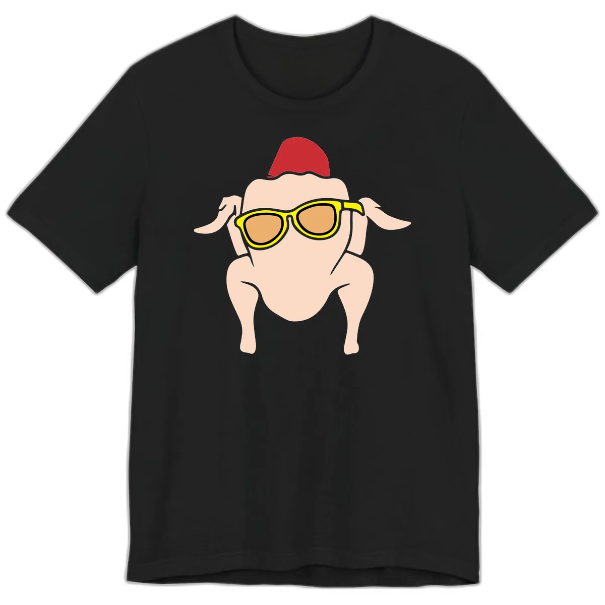 Cool Turkey Wearing Sunglasses Premium T-Shirt in Black