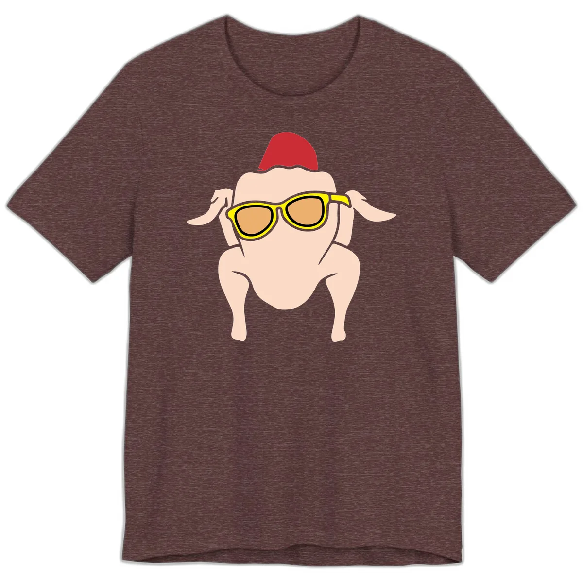 Cool Turkey Wearing Sunglasses Premium T-Shirt in Heather Maroon