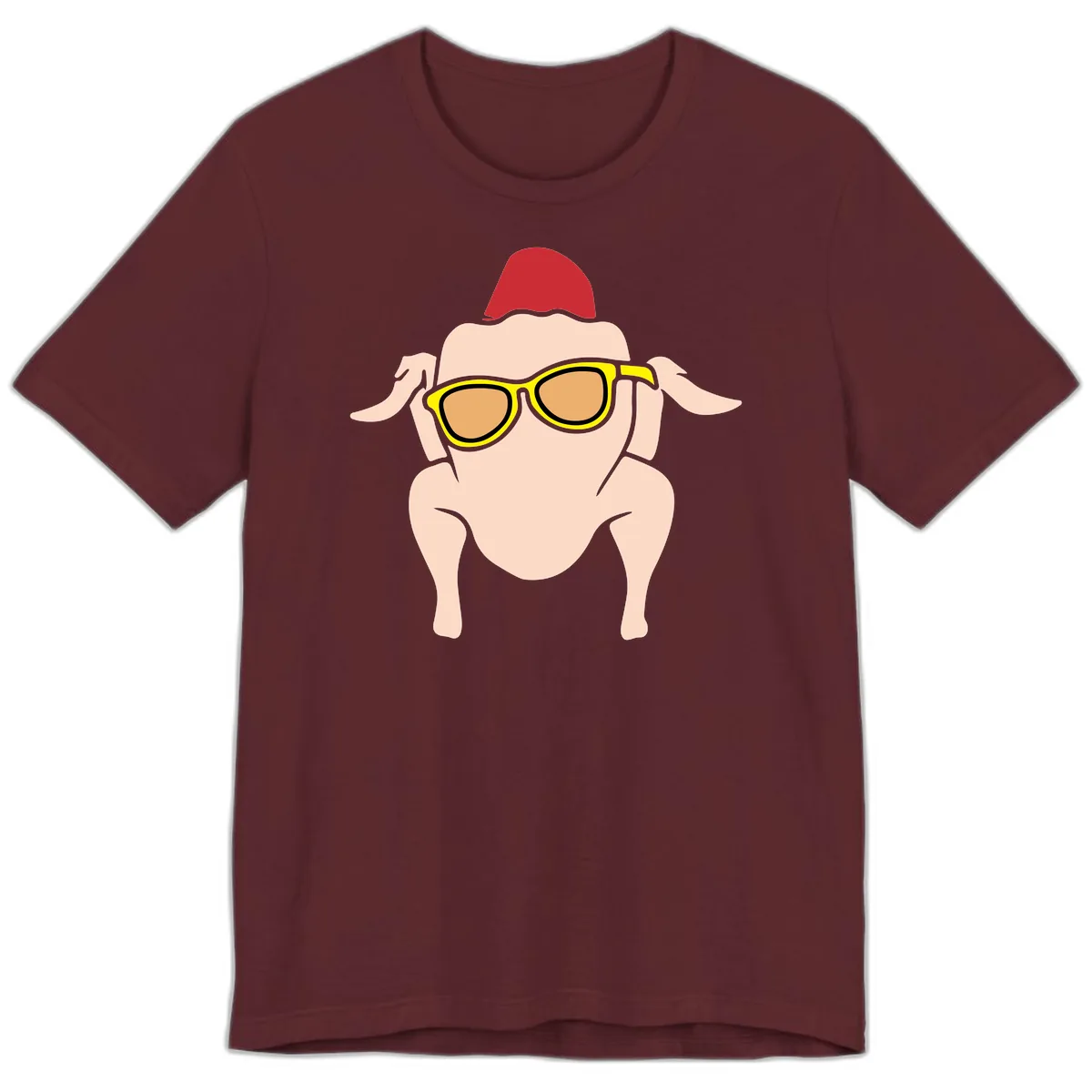 Cool Turkey Wearing Sunglasses Premium T-Shirt in Maroon