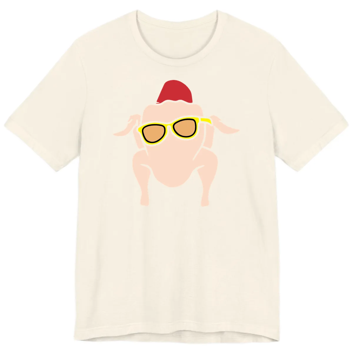 Cool Turkey Wearing Sunglasses Premium T-Shirt in Natural