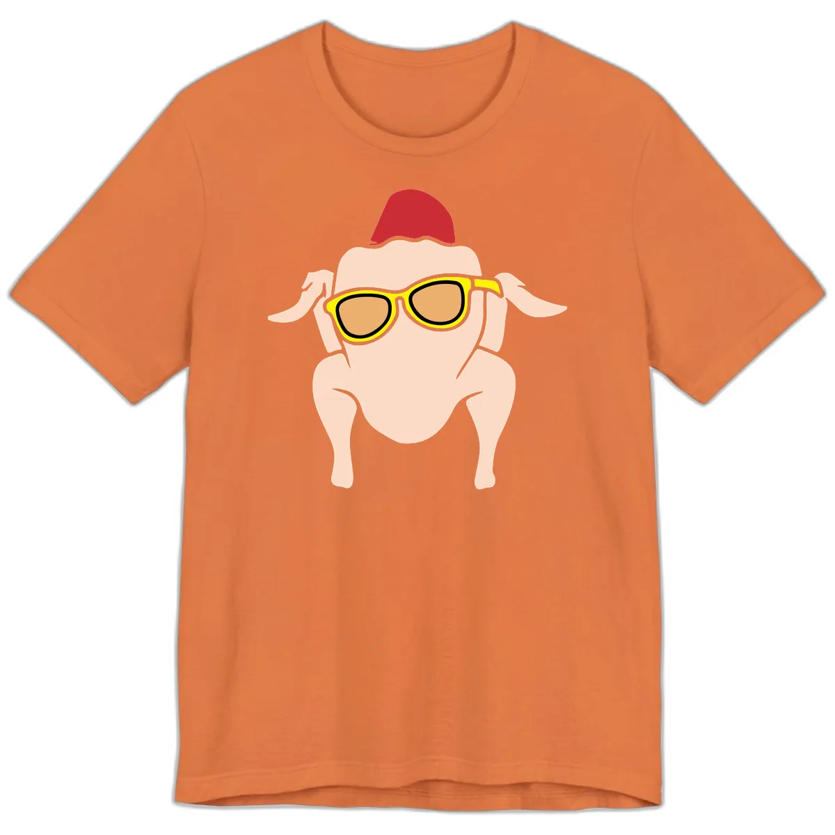 Cool Turkey Wearing Sunglasses Premium T-Shirt in Burnt Orange
