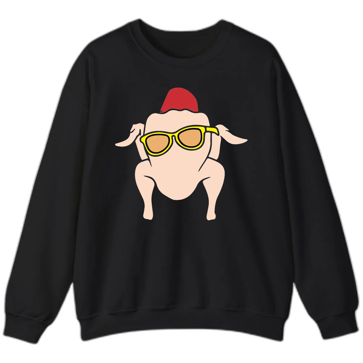 Cool Turkey Wearing Sunglasses Sweatshirt in Black