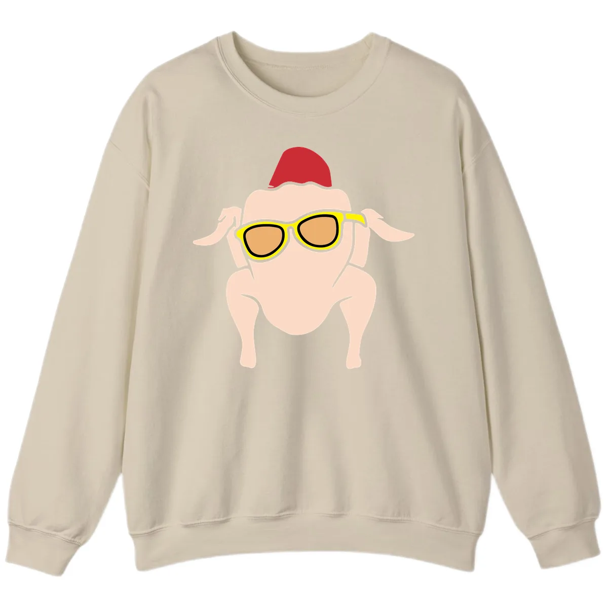 Cool Turkey Wearing Sunglasses Sweatshirt in Sand