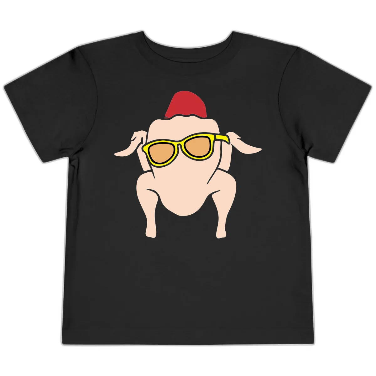Cool Turkey Wearing Sunglasses Toddler T-Shirt in Black