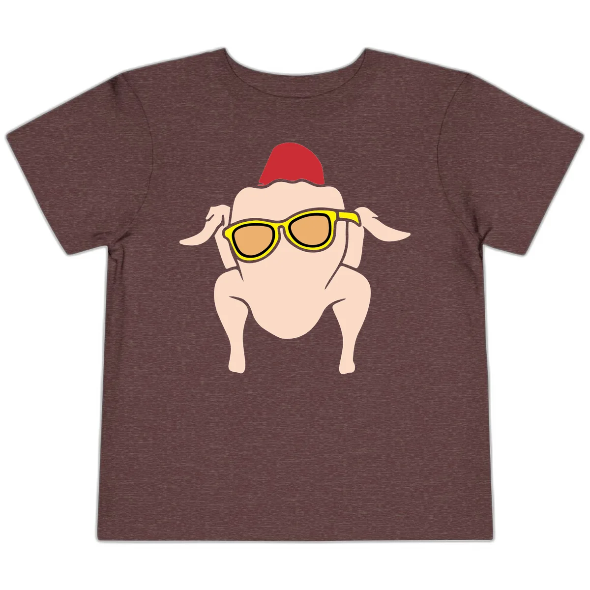 Cool Turkey Wearing Sunglasses Toddler T-Shirt in Heather Maroon