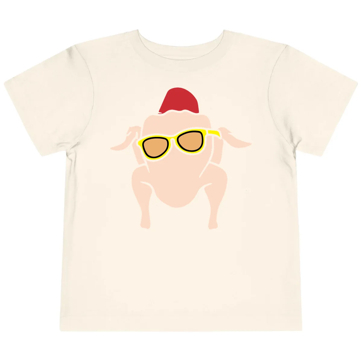 Cool Turkey Wearing Sunglasses Toddler T-Shirt in Natural