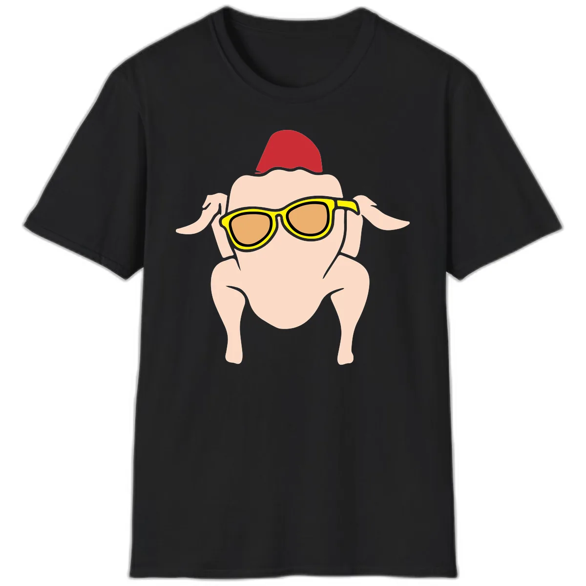 Cool Turkey Wearing Sunglasses T-Shirt in Black