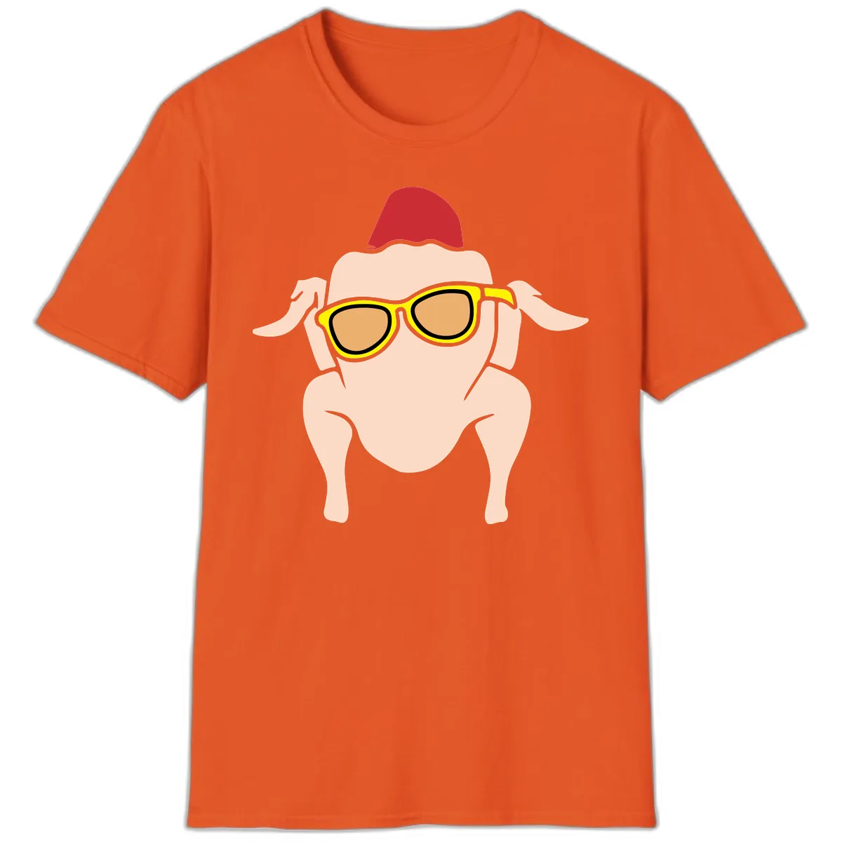 Cool Turkey Wearing Sunglasses T-Shirt in Orange