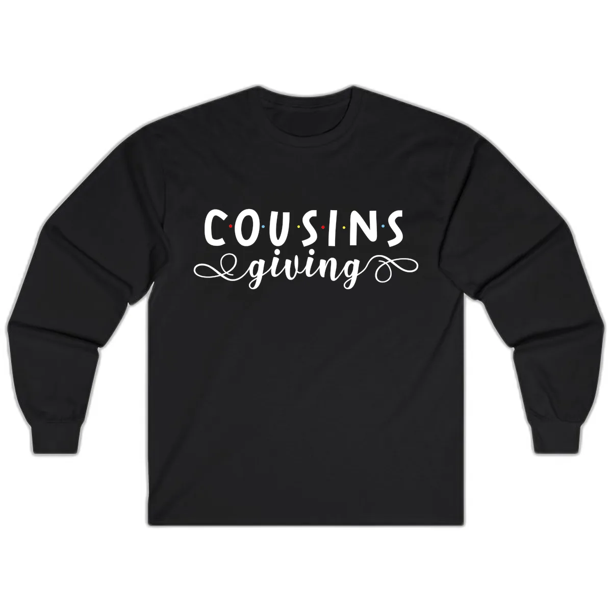 Cousins Giving Family Gathering Long Sleeve in Black