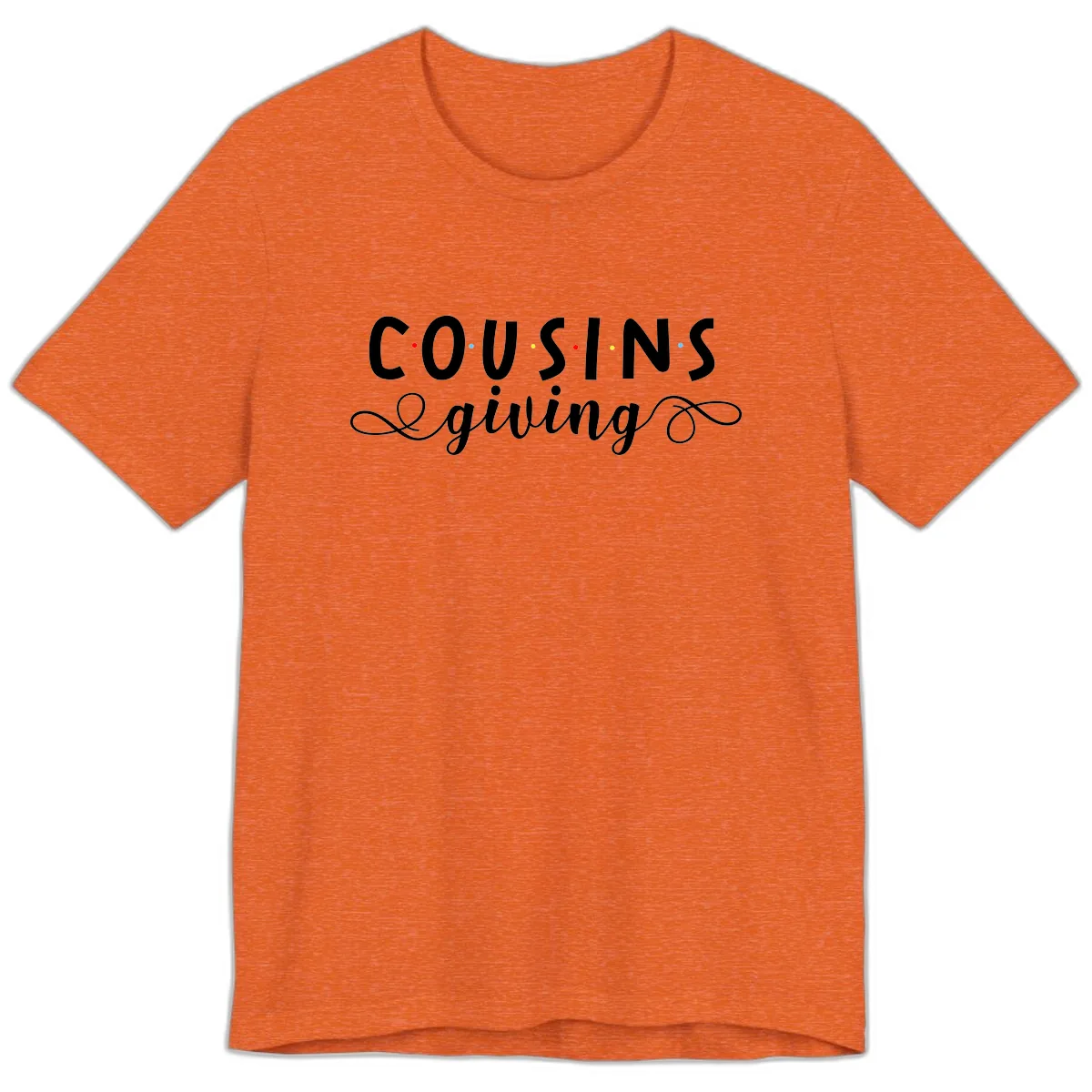 Cousins Giving Family Gathering Premium T-Shirt in Heather Orange