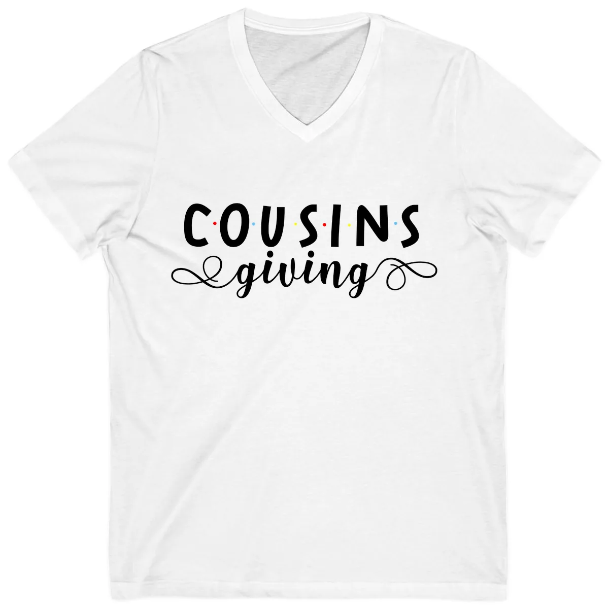 Cousins Giving Family Gathering V-Neck in White