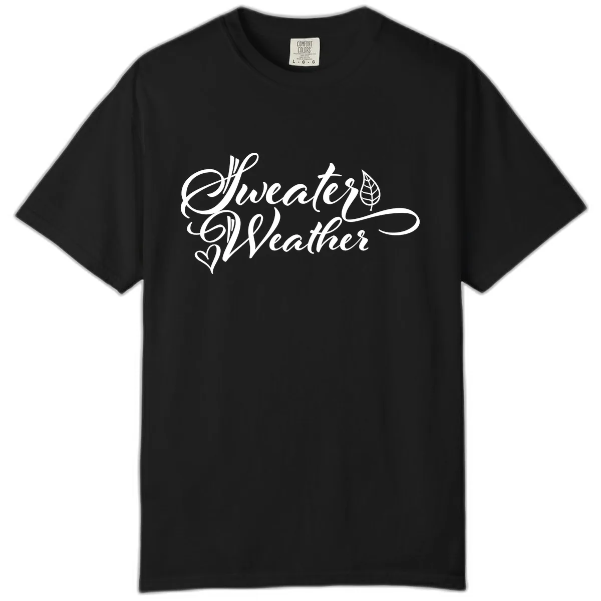 Sweater Weather Script Design Comfort Color in Black