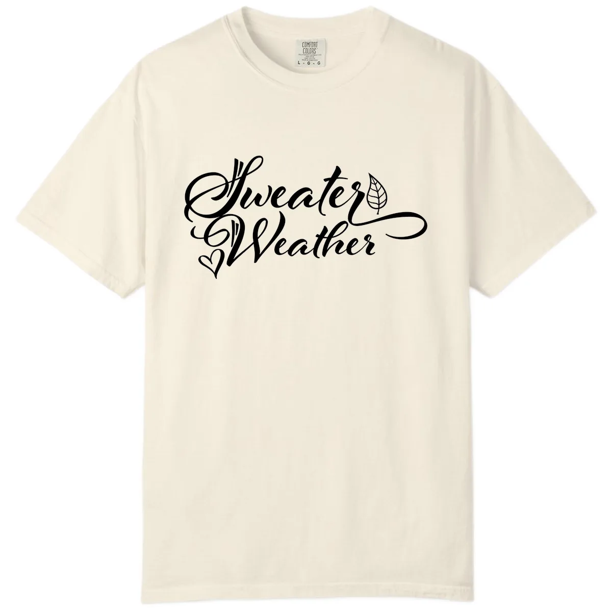 Sweater Weather Script Design Comfort Color in Ivory