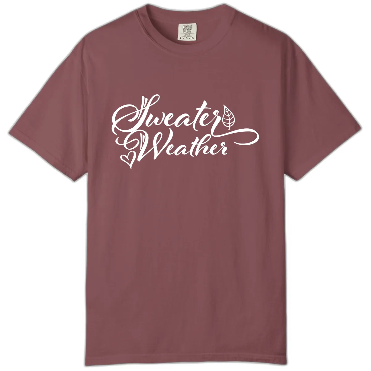 Sweater Weather Script Design Comfort Color in Brick