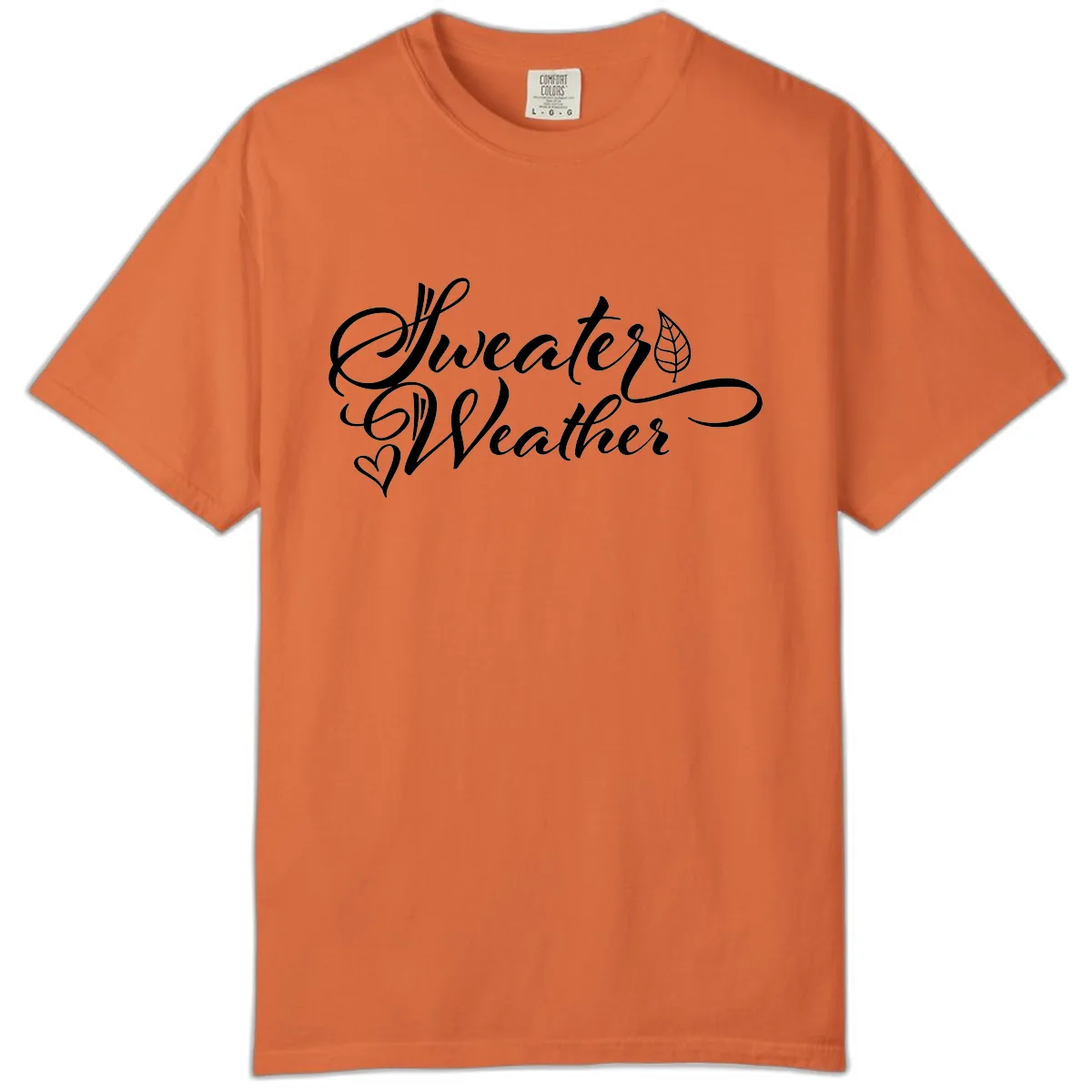 Sweater Weather Script Design Comfort Color in Burnt Orange