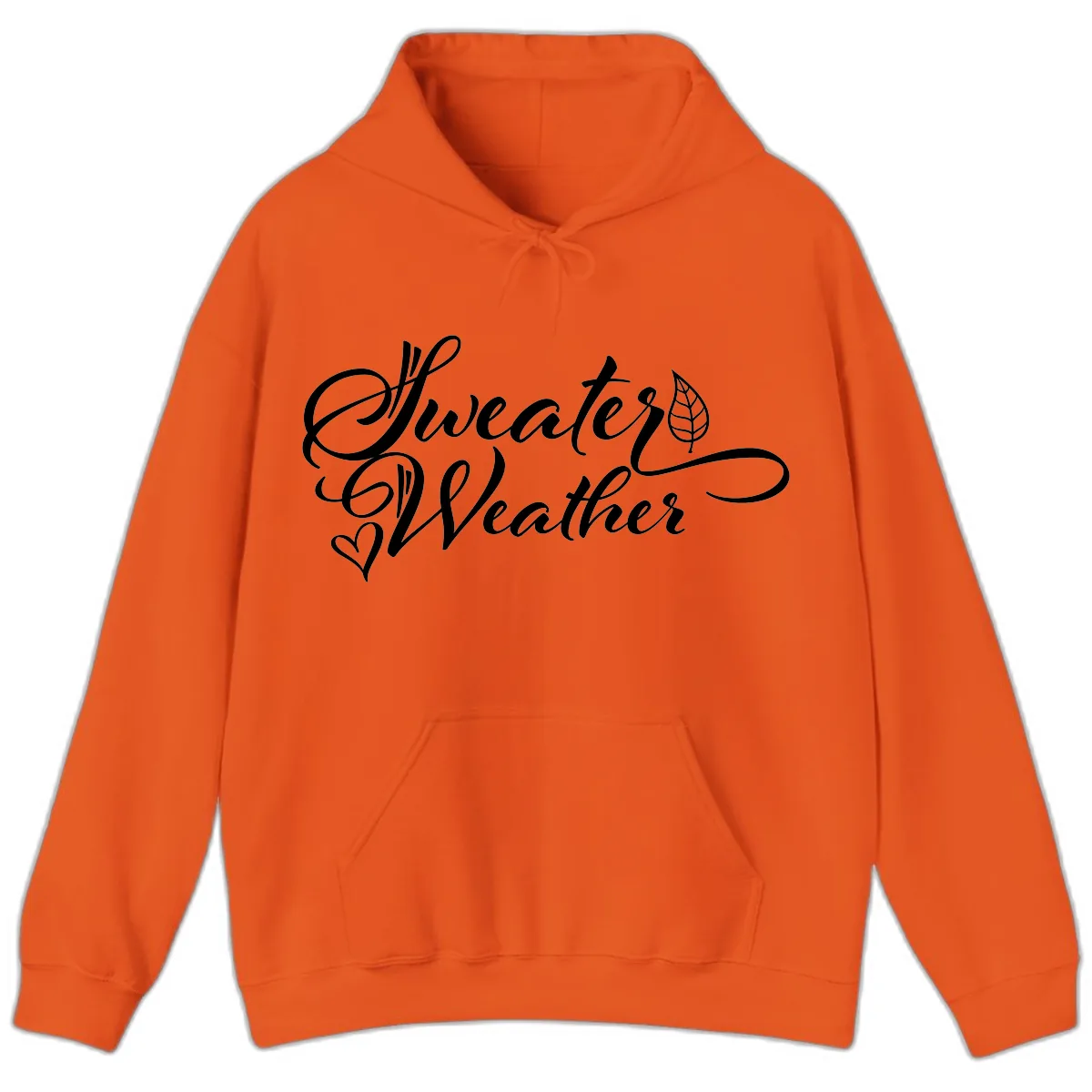 Sweater Weather Script Design Hoodie in Orange
