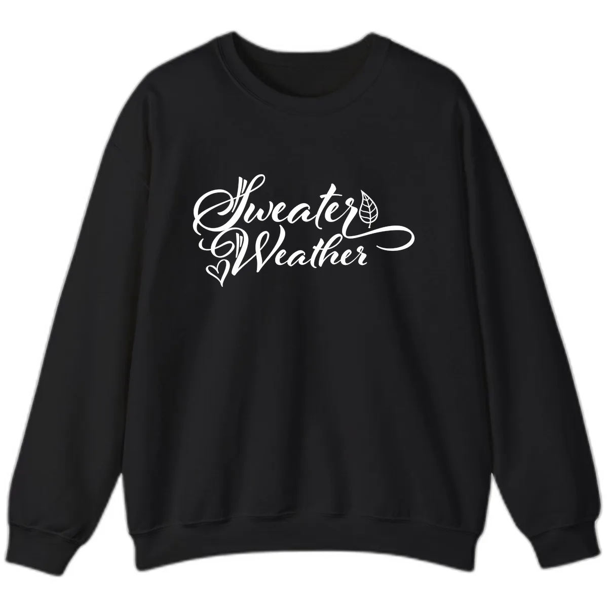 Sweater Weather Script Design Sweatshirt in Black