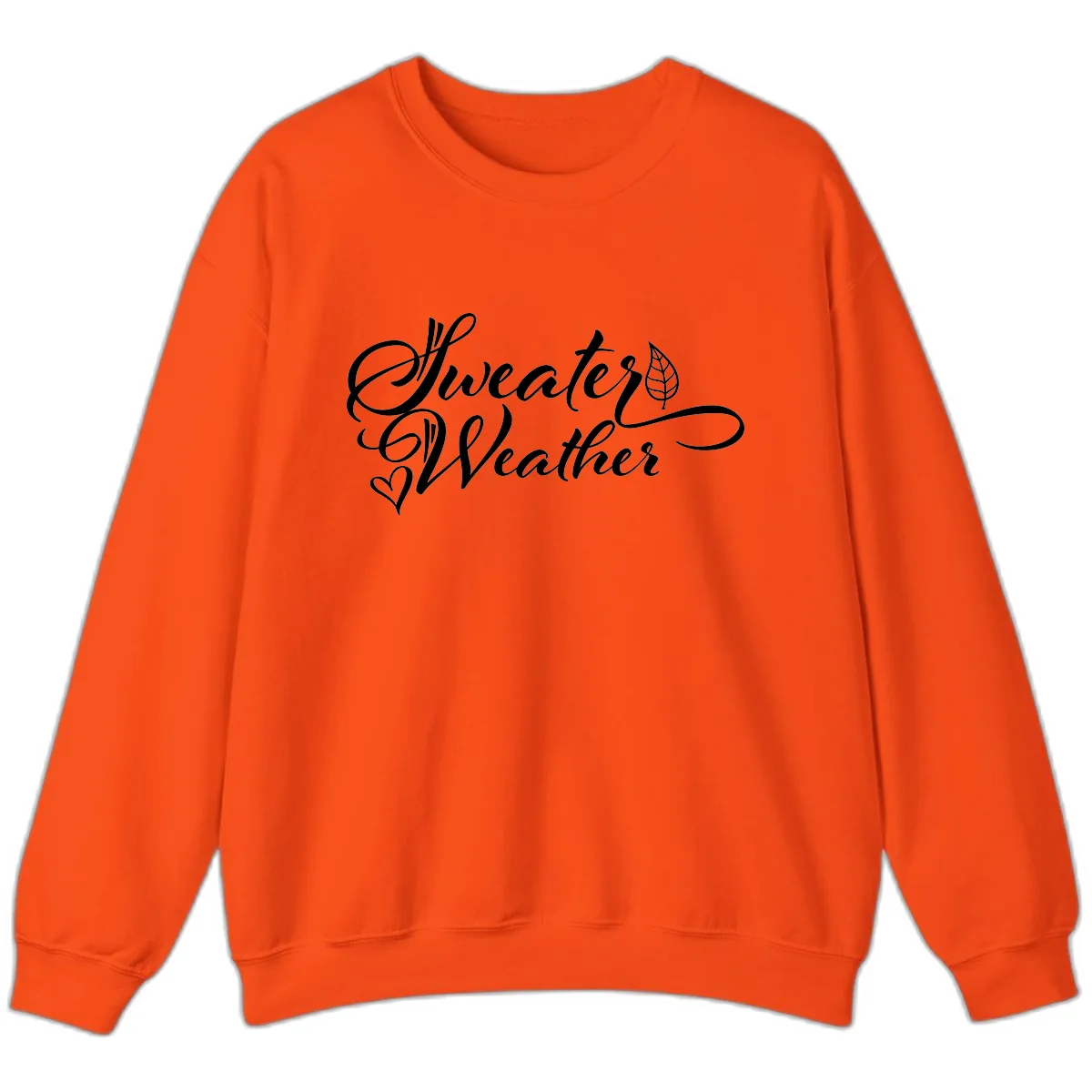 Sweater Weather Script Design Sweatshirt in Orange