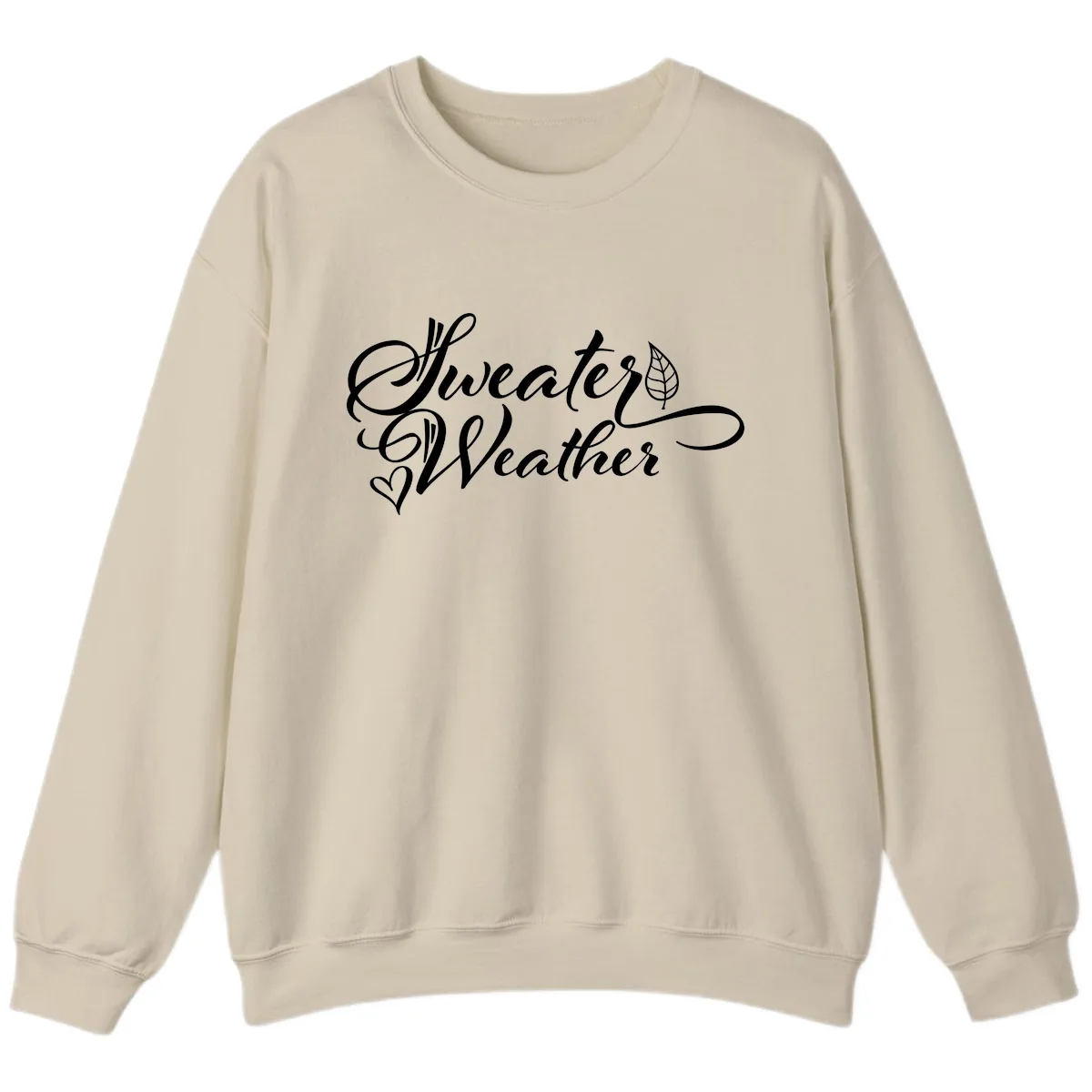Sweater Weather Script Design Sweatshirt in Sand