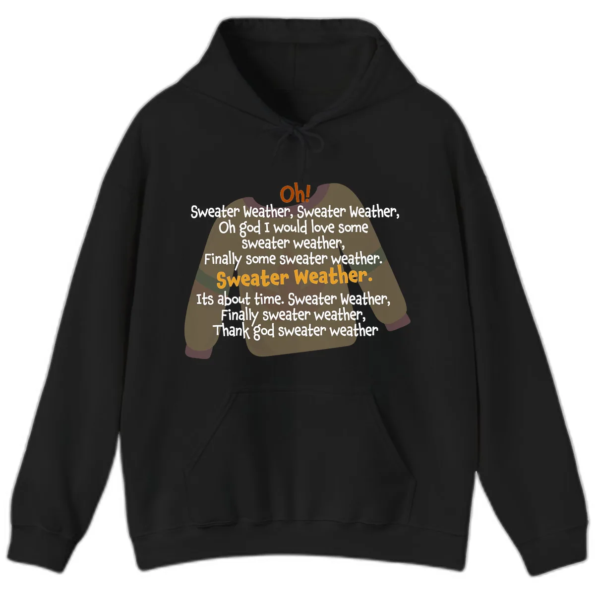 Sweater Weather Song Lyrics Hoodie in Black