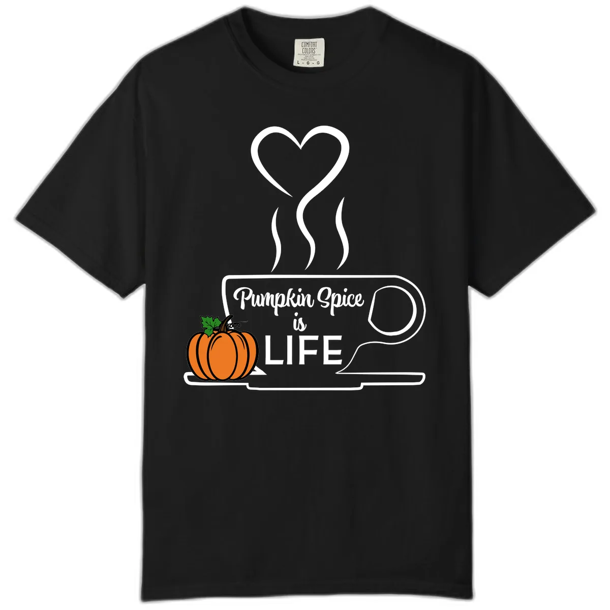 Pumpkin Spice Is Life Coffee Mug Comfort Color in Black
