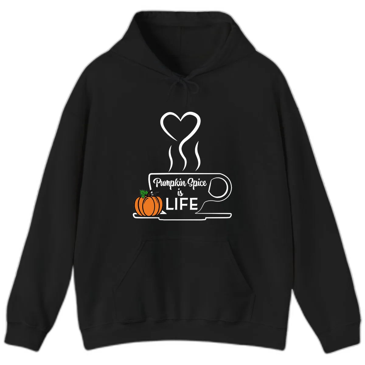Pumpkin Spice Is Life Coffee Mug Hoodie in Black