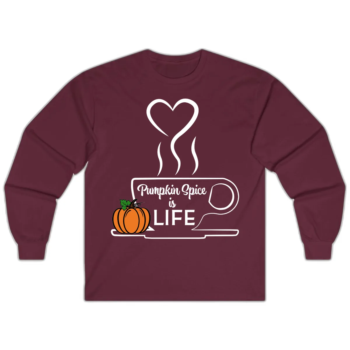 Pumpkin Spice Is Life Coffee Mug Long Sleeve in Maroon