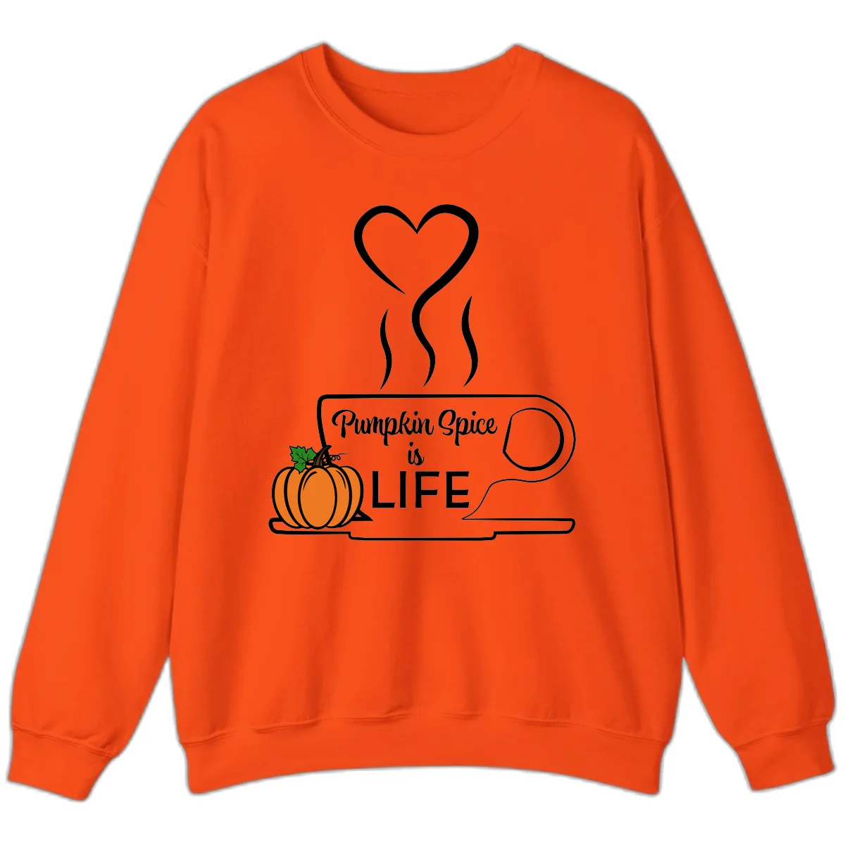 Pumpkin Spice Is Life Coffee Mug Sweatshirt in Orange