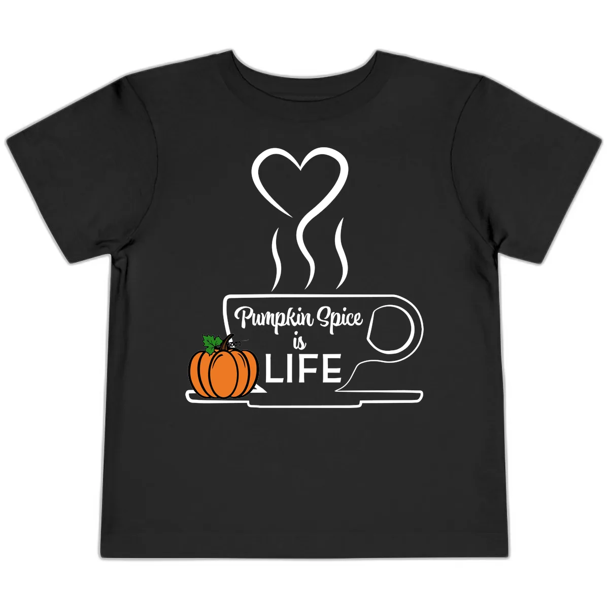 Pumpkin Spice Is Life Coffee Mug Toddler T-Shirt in Black