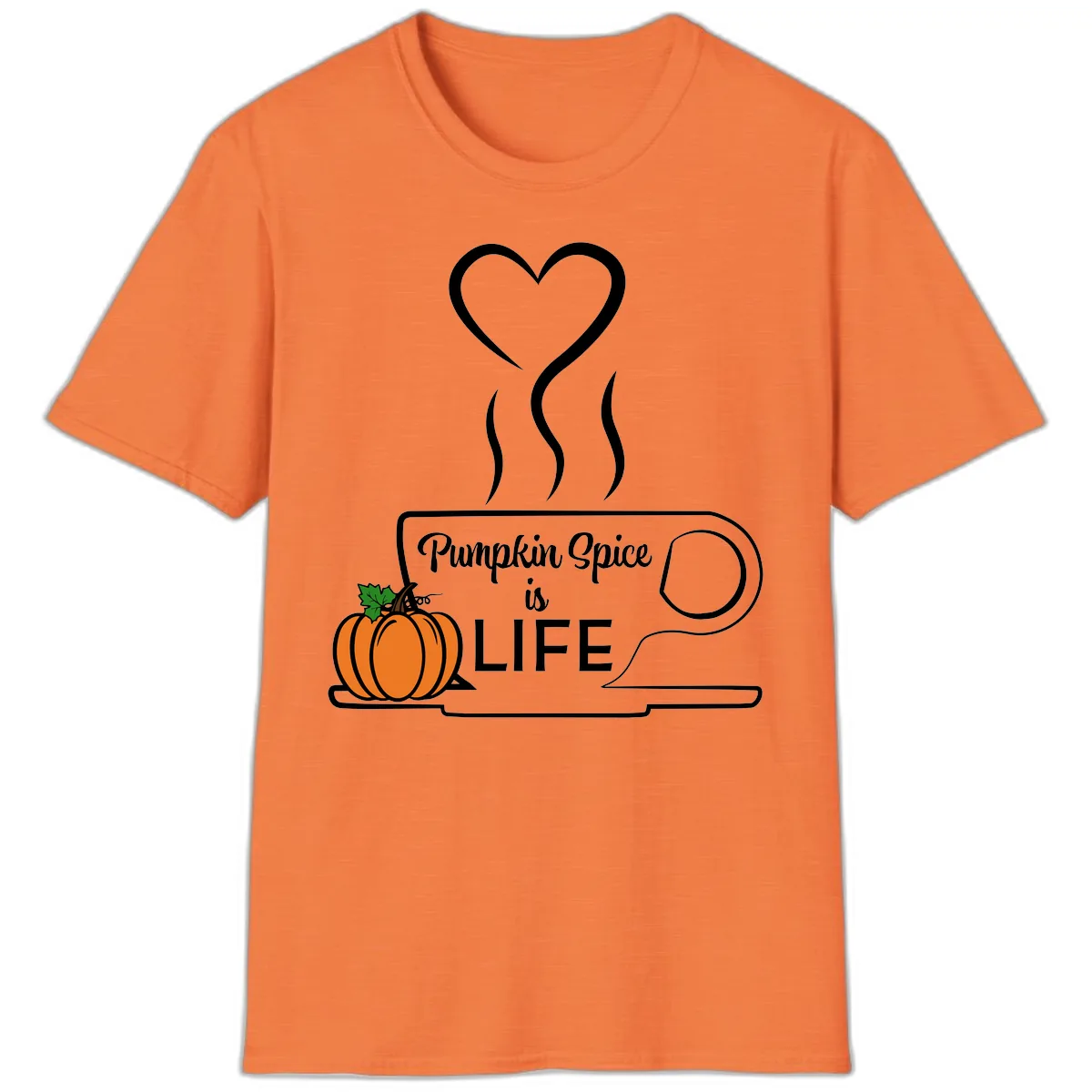 Pumpkin Spice Is Life Coffee Mug T-Shirt in Heather Orange