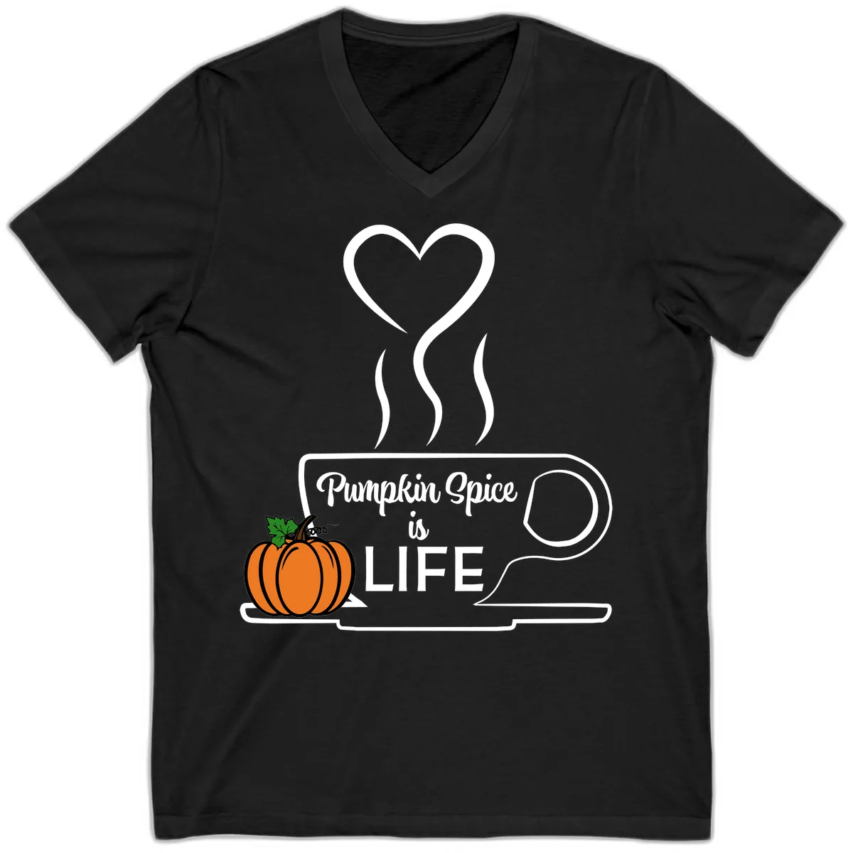 Pumpkin Spice Is Life Coffee Mug V-Neck in Black