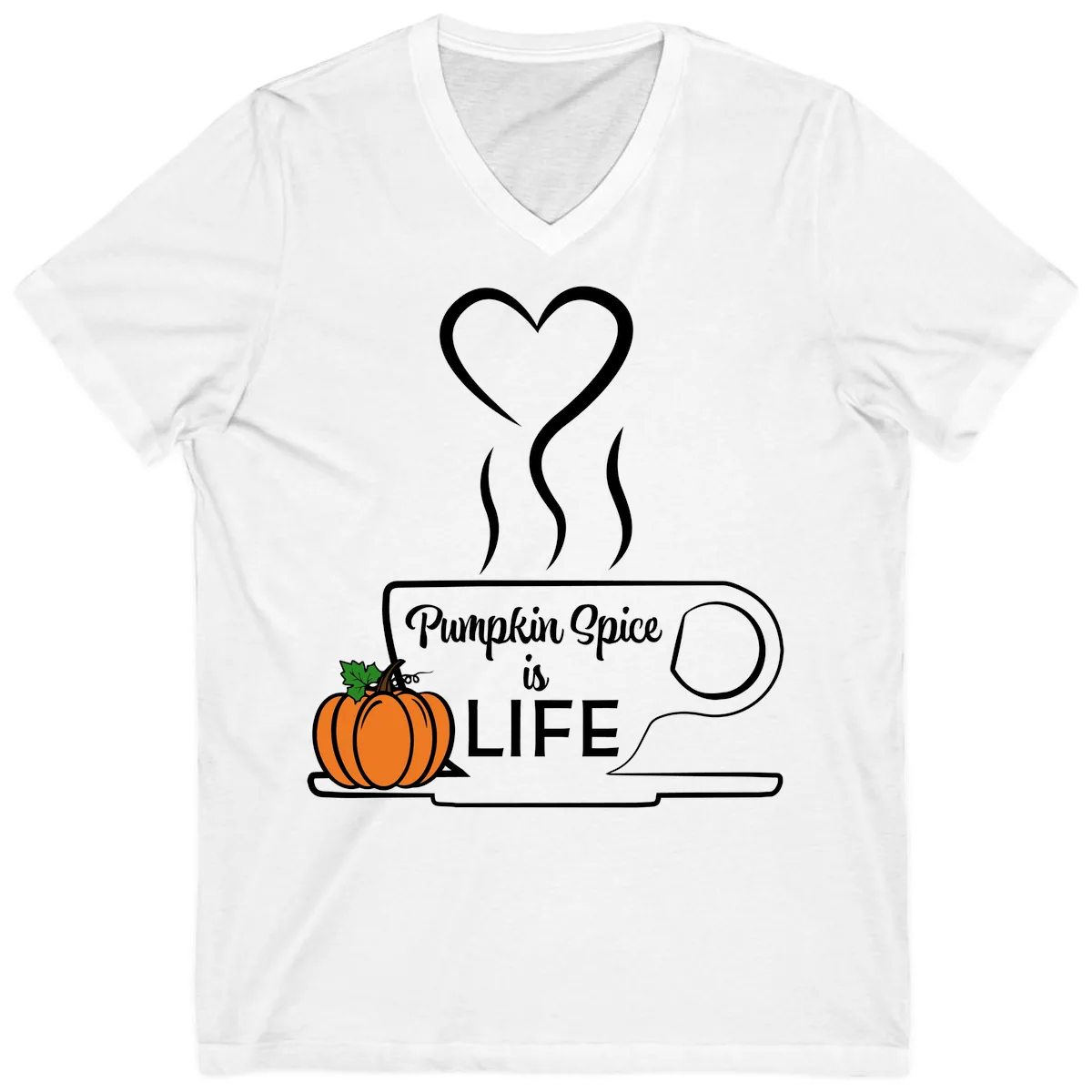 Pumpkin Spice Is Life Coffee Mug V-Neck in White
