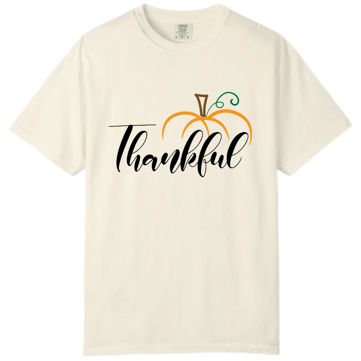 Simple Thankful Pumpkin Design Comfort Color in Ivory